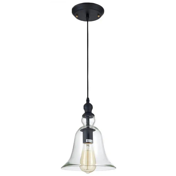 Loftowa LAMPA wisząca PARIS P01789BK Cosmolight industrialny zwis szklany przezroczysty