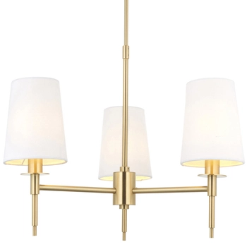 Salonowa lampa wisząca L&-199456 Light& abażurowa biała mosiądz