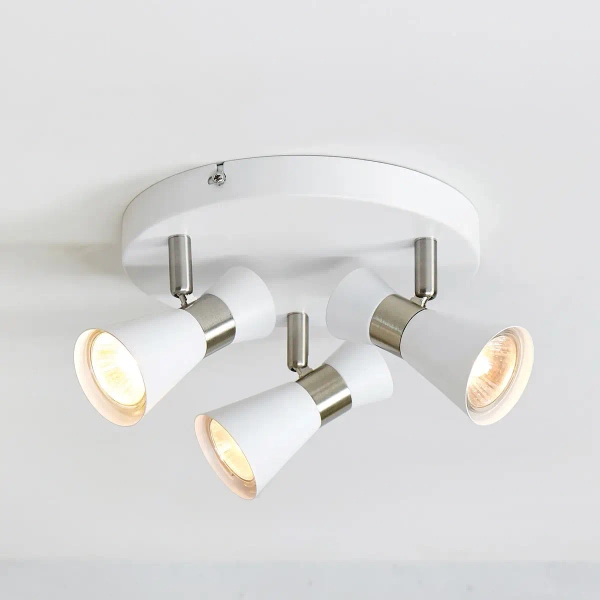 Metalowa lampa sufitowa Folie 108628 Markslojd regulowana biała nikiel