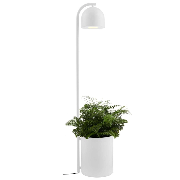 LAMPA podłogowa BOTANICA 40848101 Kaspa dekoracyjna OPRAWA stojąca tuba z doniczką biała
