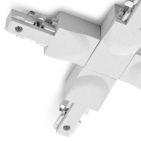 Łącznik X do systemu szynowego 2-fazowego Duoline 702431 biały