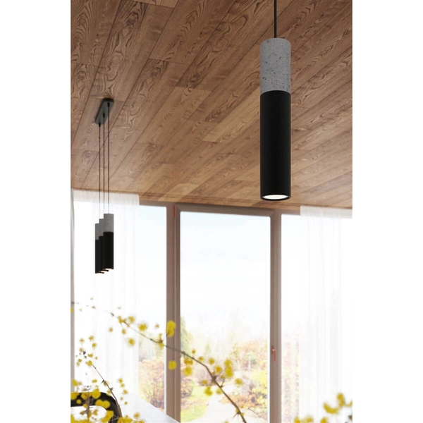 Wisząca lampa sypialniana SL.1081 nad łóżko czarna szara