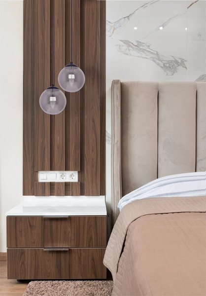 Jadalniana lampa wisząca Gamma K-5165 Kaja kula ball grafitowa czarna