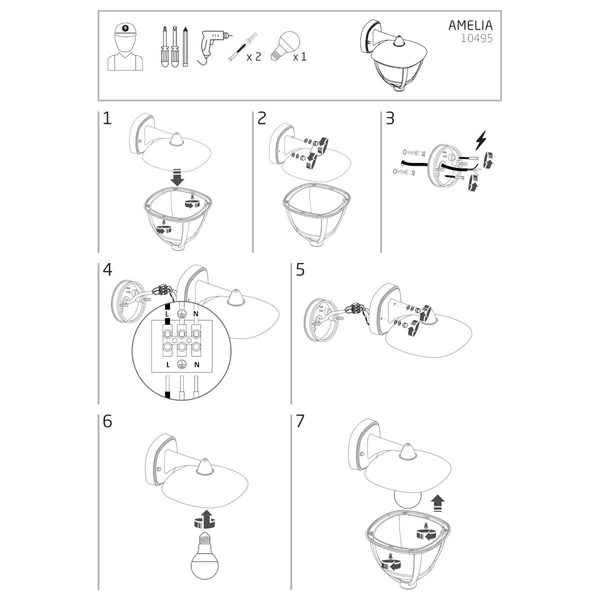Kinkiet zewnętrzny Amelia 10495 Nowodvorski IP44 latarnia metalowy czarny