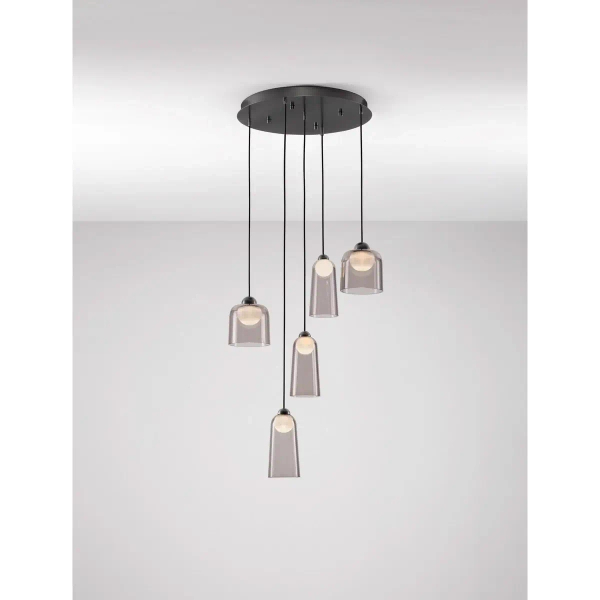 Szklana sufitowa lampa TAVENCO LE45214 LED 24W 3000K czarna różowa