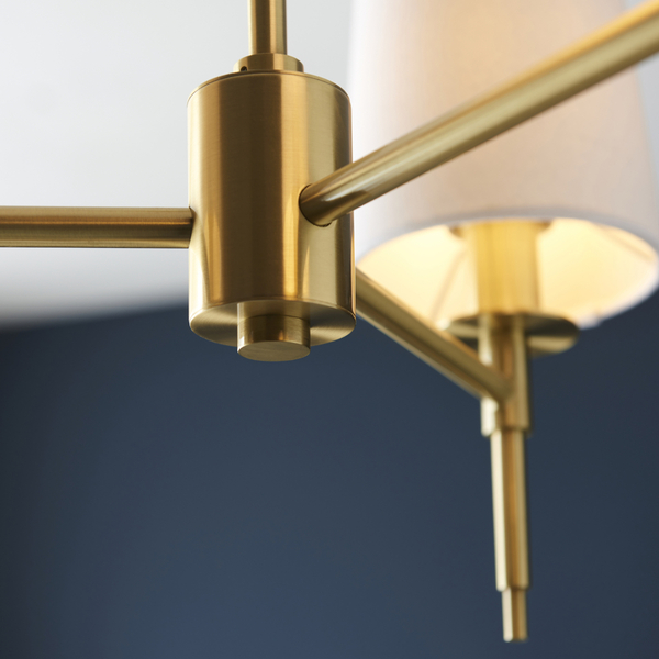 Salonowa lampa wisząca L&-199456 Light& abażurowa biała mosiądz