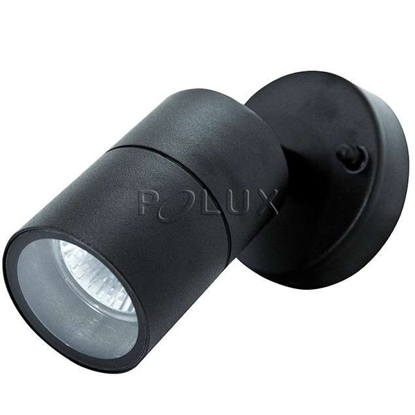 Ogrodowa LAMPA zewnętrzna OLIMP2 208781 Polux tuba OPRAWA ścienna elewacyjny KINKIET na taras IP44 outdoor czarny