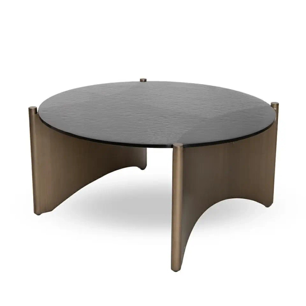 Ława kawowa MANTA MM001501100395 czarna złota metal szkło 80cm