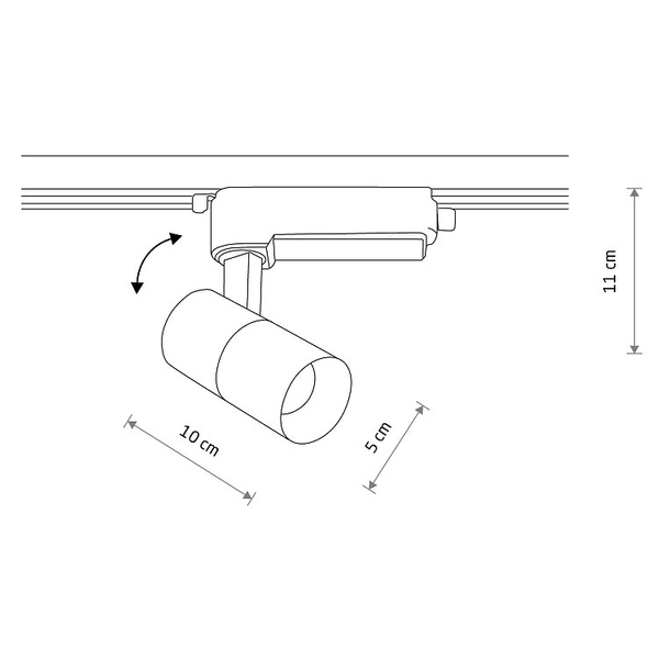 Punktowa lampa do szyn 1-fazowych Profile Tinos 10376 Nowodvorski LED 7W 4000K biała