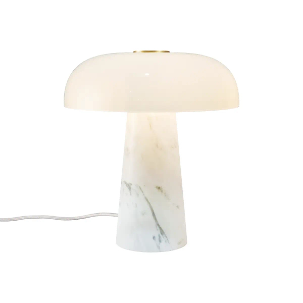 Marmurowa lampa stołowa Glossy 2520015001 grzybek biały