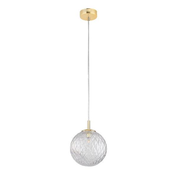 Szklana wisząca lampa CADIX 4609 TK Lighting kula przezroczysta złota