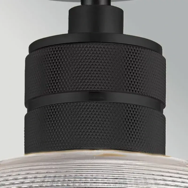 Wisząca szklana lampa Hampstead przydymiona czarna industrialna 1xE27 1-p ELS-HAMPSTEAD-P-BLK