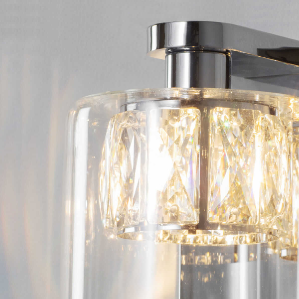 Szklana lampa ścienna Verina 76521 Endon do salonu transparentny chrom