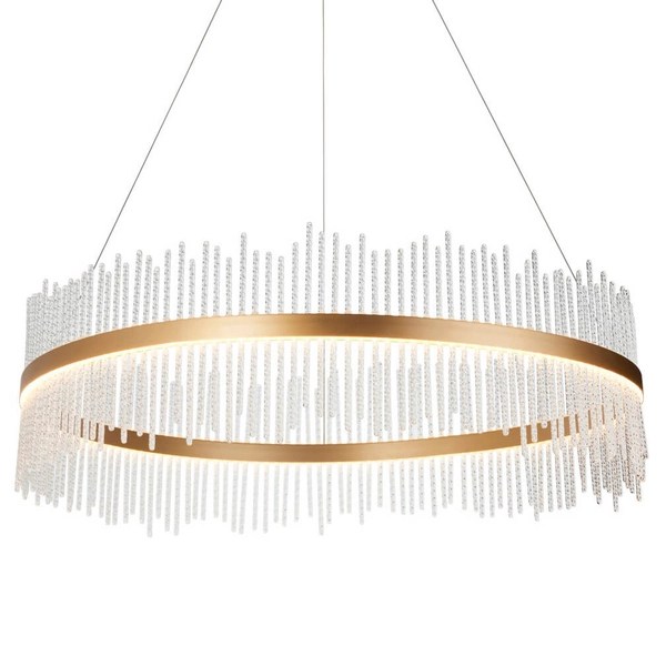 Okrągły żyrandol do salonu L&-1107672 LED 83W 3000K złoty przezroczysty