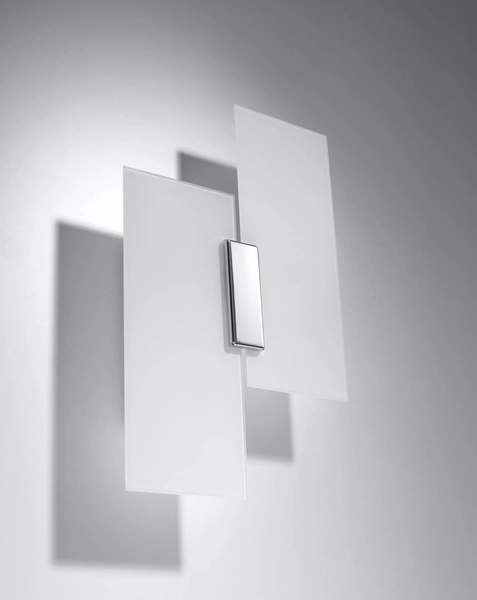 Kinkiet LAMPA ścienna SL.0197 szklana OPRAWA prostokąty chrom białe