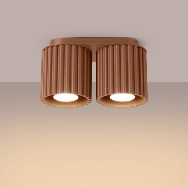 Podwójna sufitowa lampa tuba AURA mocca SL.1805 2xGU10 do gabinetu