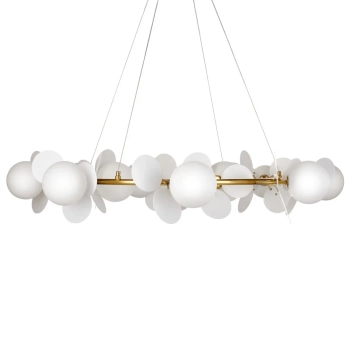 Żyrandol glamour CHIC ST-DL-2969 pierścień do salonu biały złoty