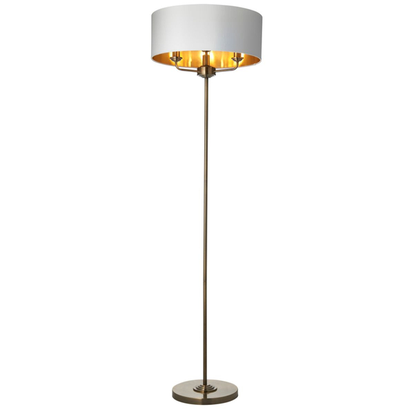 Podłogowa lampa Highclere 98935 Endon do salonu biały mosiądz