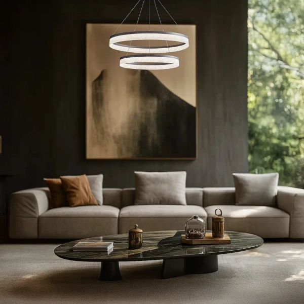 Podwójny ring zwisająca lampa Gala ML2243 LED 54W 4000K srebrny