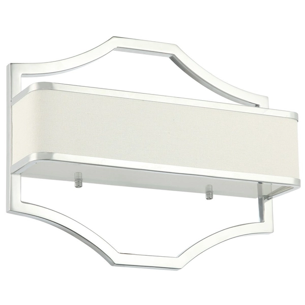 Klasyczna LAMPA ścienna Gerdo Parette Cromo Orlicki Design abażurowa OPRAWA kinkiet prostokątny chrom kremowy