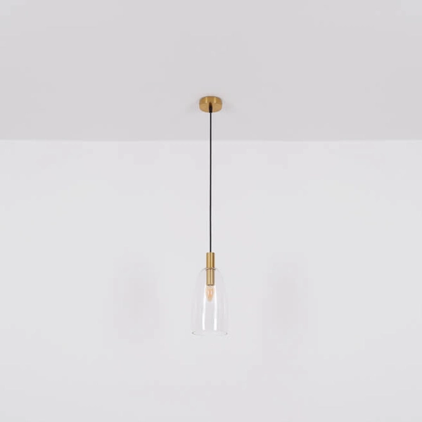 Potrójna wisząca lampa Garri 15789-3HM do jadalni szklana mosiądz