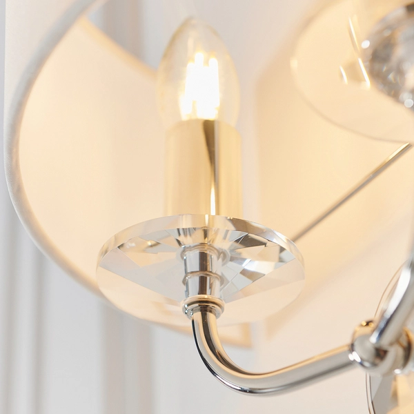 Lampa ścienna z abażurem hampton ecru nikiel Nixon OUTLET