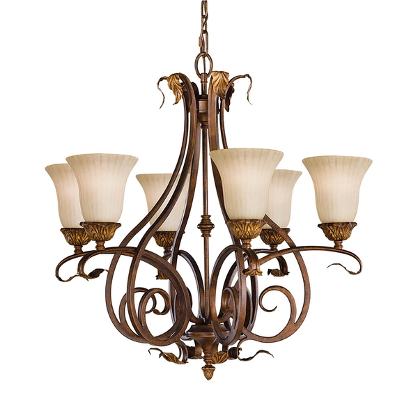 Łańcuchowa lampa wisząca Sonoma Valley FE-SONOMAVALLEY6 Feiss kielichy brązowa