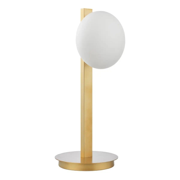 Owalna stołowa lampa Tauri TAU4235 kulista szklana biała złota