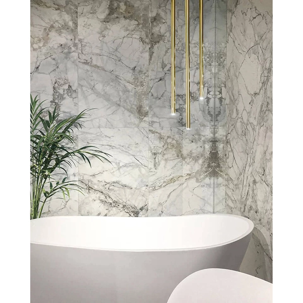 Metalowa lampa natynkowa Alha Y 9139 Dohar 80 cm do salonu sopel tuba mosiądz