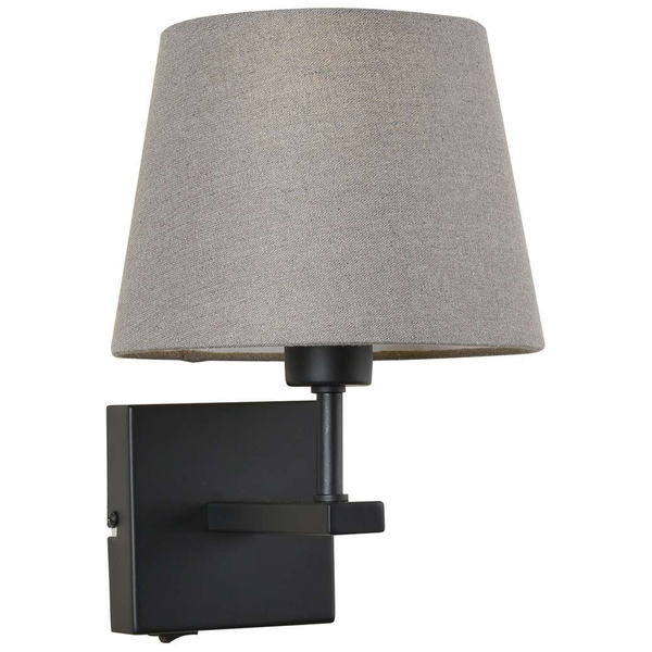 Abażurowa lampa ścienna NORTE WL-1122-1-A-BM-RO-GR do czytania czarny szary