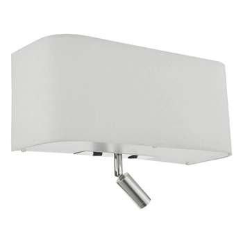 Ścienna lampa do salonu Ronda RON712L tkaninowa metal biały chrom