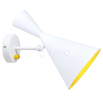 Kinkiet LAMPA ścienna MODERN 308009 Polux metalowa OPRAWA skandynawska stożek biały złoty