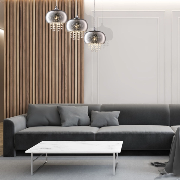 LAMPA wisząca STARLIGHT ML3787 Milagro metalowa OPRAWA listwa ZWIS z kryształkami kaskada glamour crystal chrom