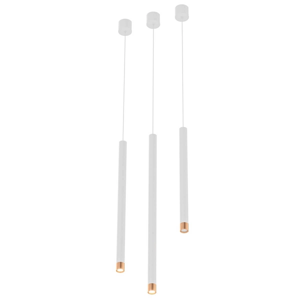 Zwis nad stół Q I biała lampa wisząca metalowa tuba do biura