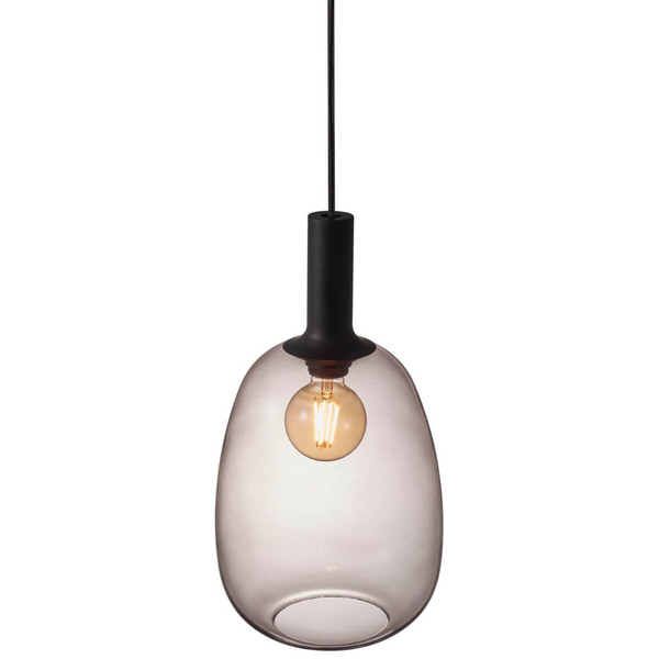 Wisząca lampa do jadalni Alton 47303047 szklana czarny przydymiony
