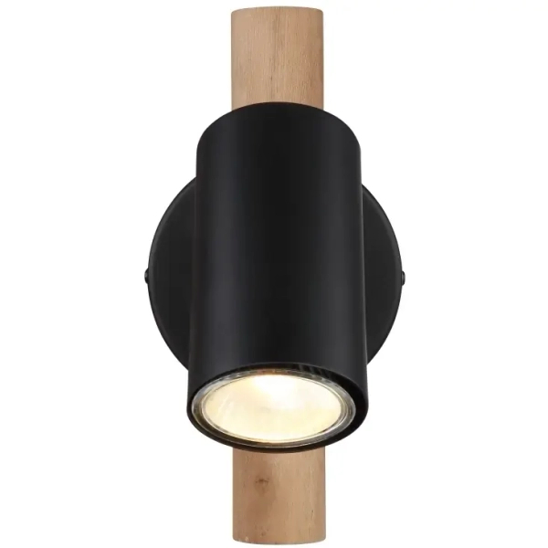 Regulowana lampa ścienna Herti 57913-1 czarna drewniana