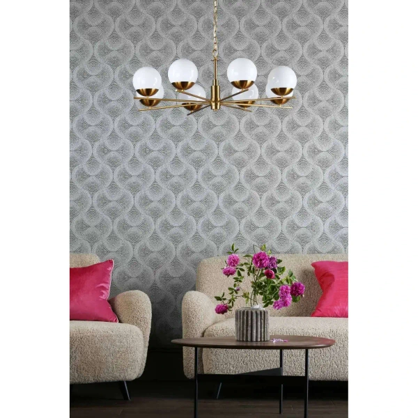 Żyrandol Bombazine BOM0835 do salonu kule na łańcuchu mosiądz