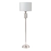 Podłogowa lampa z abażurem Artu ART-LN-1 (N) do sypialni biała nikiel