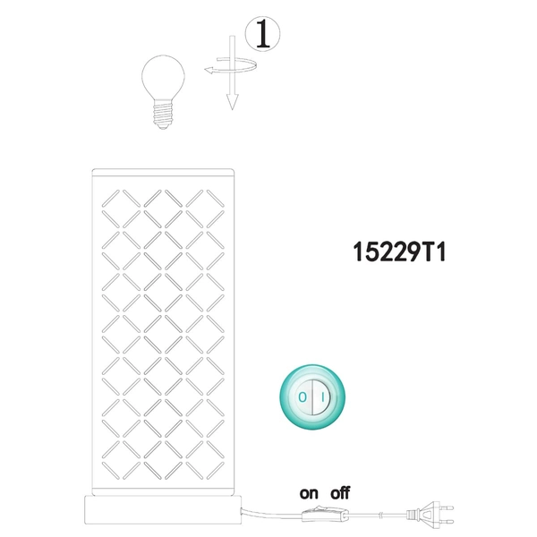 Lampa stołowa kwadratowy Clarke 15229T1 Globo tekstylny abażur czarny złoty