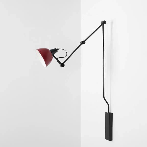 Kinkiet ścienny metalowy AIDA 1141C3_15 z regulacją czarny czerwony