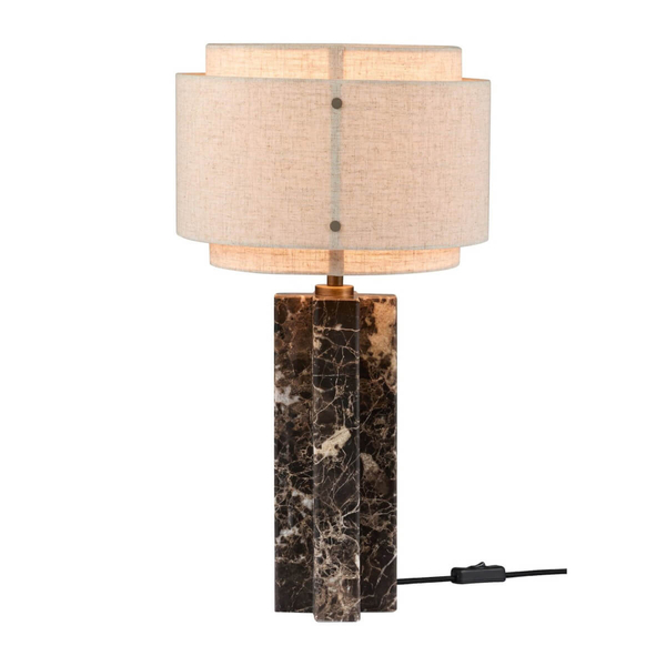 Stołowa lampka do sypialni TAKAI 2320445018 marmurowa beżowa