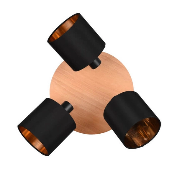 Abażurowa lampa sufitowa Tommy R81333930 drewniany czarny złoty