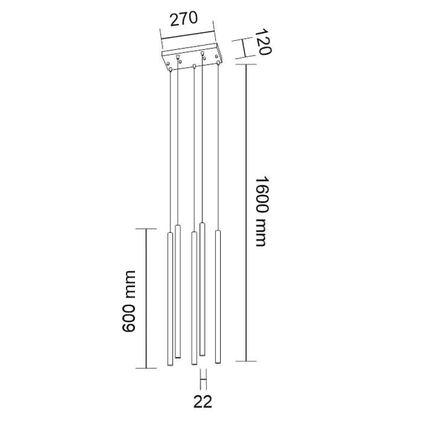 Wisząca LAMPA loftowa KOSAME 7848 Shilo metalowa OPRAWA tuby ZWIS industrialny czarny