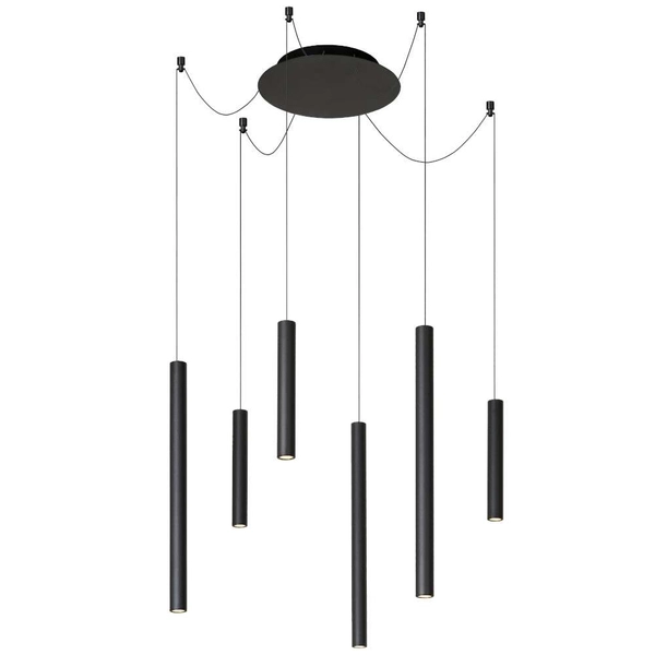 Lampa wisząca LORENZ 74403/06/30 Lucide metalowa tuby LED 24W 3000K czarny