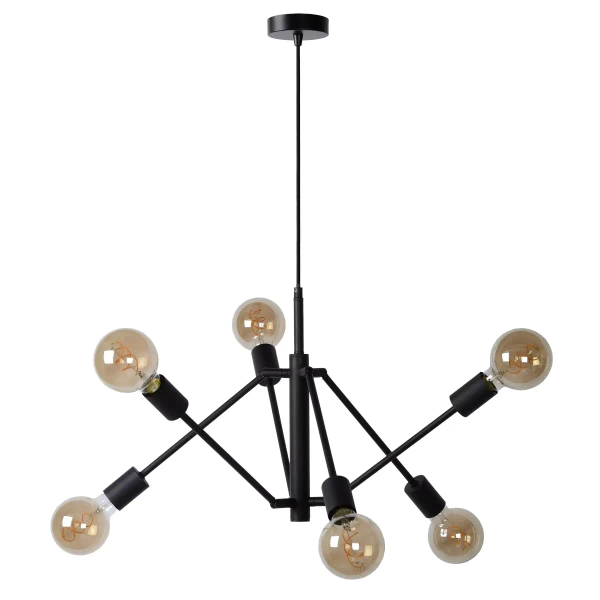 Zwisowa lampa loftowa Lester 21424/06/30 Lucide regulowana czarna