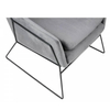 Fotel do salonu Emma MSE011000308.V23 King Home tapicerowany welur szary