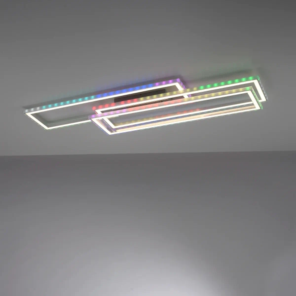 Sterowana lampa sufitowa FELIX srebrna 14637-55 2xLED 50W 2700-5000K RGB