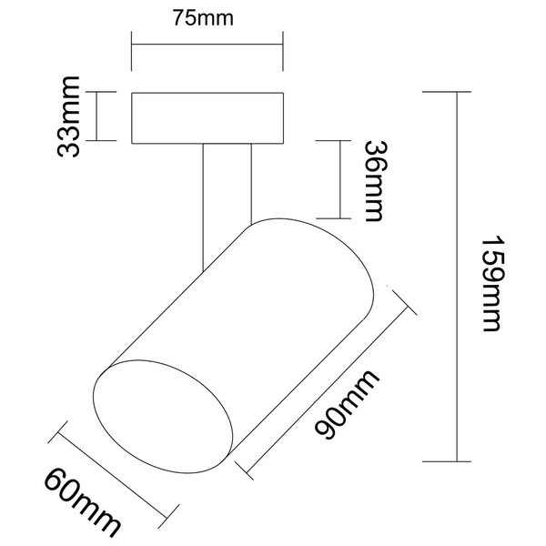 LAMPA sufitowa Tuka Track Nero Orlicki Design metalowa OPRAWA do systemu szynowego 1-fazowego czarna