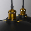 Kaskadowa lampa wisząca Retro ABR-LWRT-3xE27 Abruzzo czarna złota