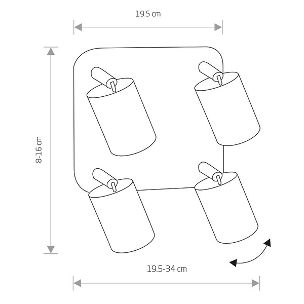 Sufitowa lampa ruchoma Eye Spot 6022 plafoniera czarna do kuchni